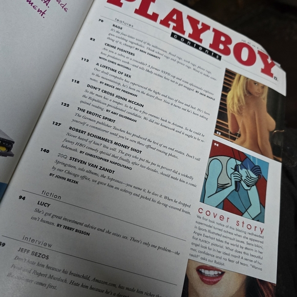 Playboy Magazine Feb 2000 Y2k Angie Everhart Jeff Bezos interview - John Mccain - Picture 3 of 6